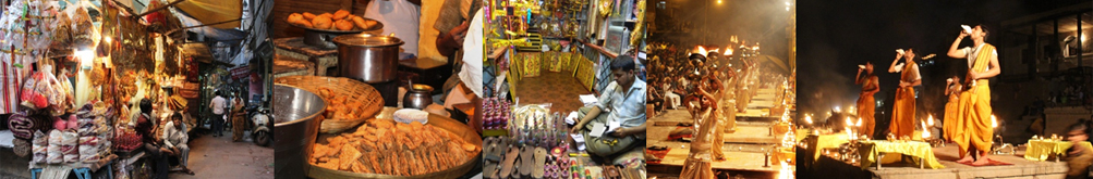 Evening bazaar walk and Ganga Arati 